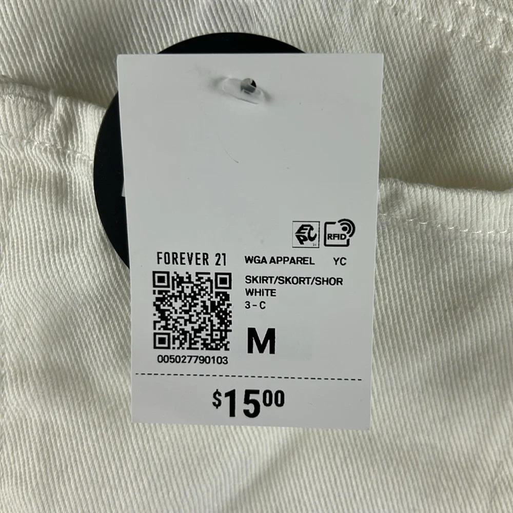 Forever 21 white mini Denim skirt - Picture 3 of 4